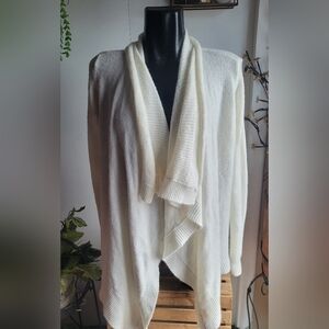 Abercrombie & Fitch White Waterfall Cardigan L